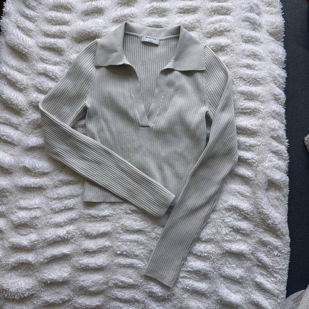 Aritzia Babaton Sculpt Knit Polo Longsleeve